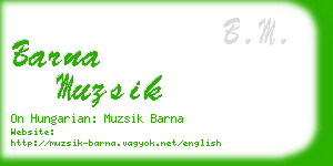 barna muzsik business card